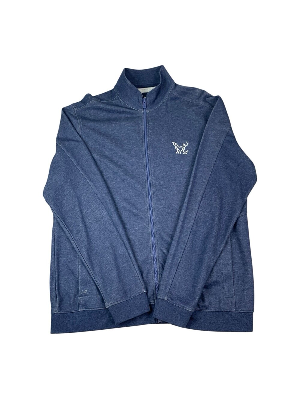 Johnnie O Long Sleeve Full Zip Top, Navy Blue, Cotton Blend, Men’s Size Medium